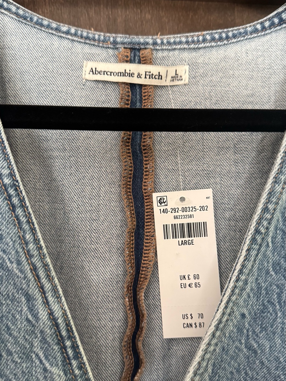 Abercrombie & Fitch Light Blue Denim Vest - Picture 2 of 3